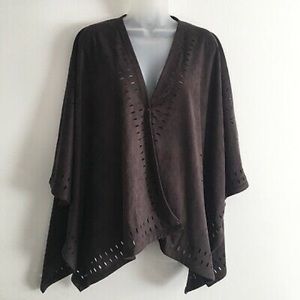 Soft Surroundings Faux Suede LaserCut Wrap